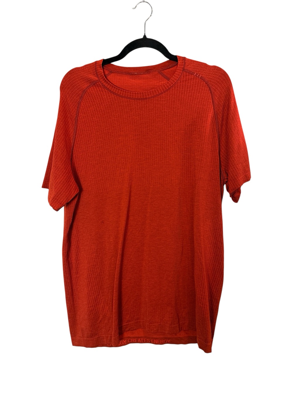 Lululemon Athletica Men's Short Sleeve Perforated Crewneck Tee Red Orange Sz L